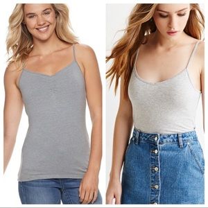Bundle Lot 2 Two Basic Knit Camis Heather Marled Forever 21 Spaghetti Strap S